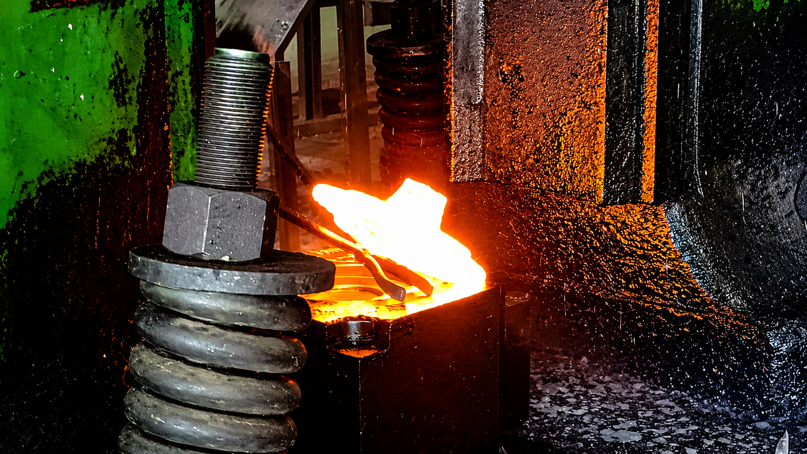 Industrial factory with metal pipes