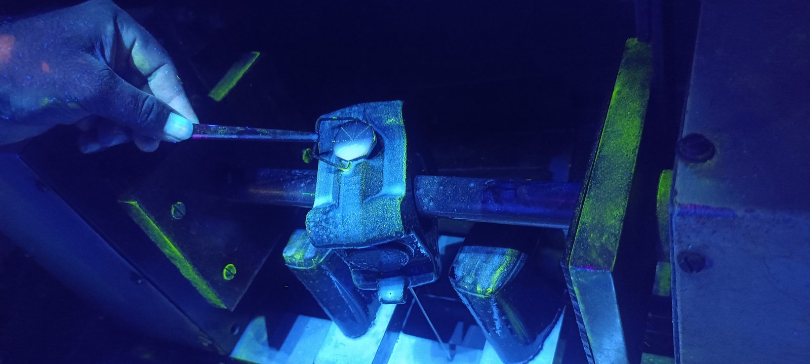 Torch welding metal surface